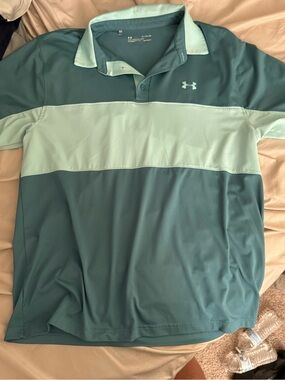 Under Armour Men's Teal & Mint Wide-Stripe Polo